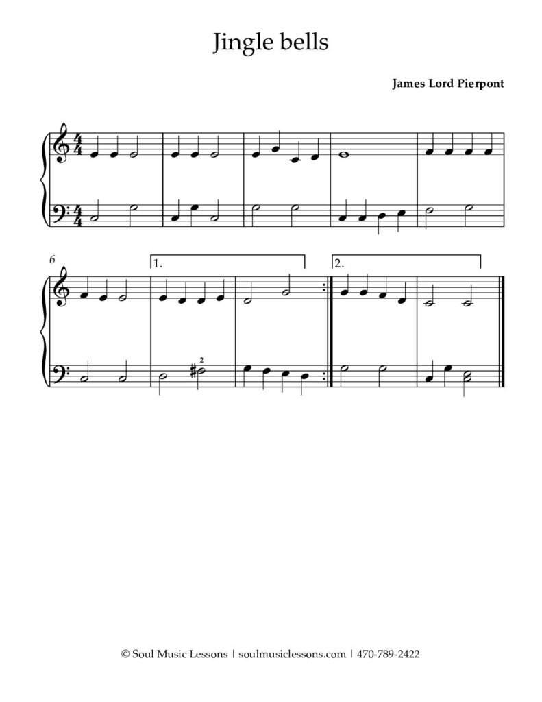 Jingle Bells v2 Both Hands Piano Piano Sheet Music (Free PDF) — sheet music preview