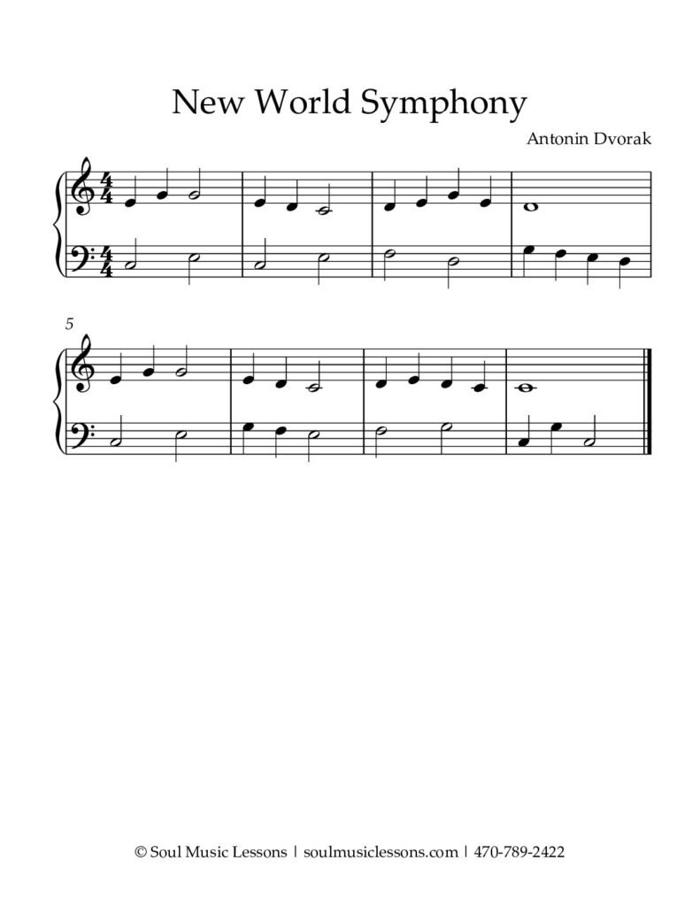 New World Symphony Piano Sheet Music (2 Hands, Free PDF) — sheet music preview