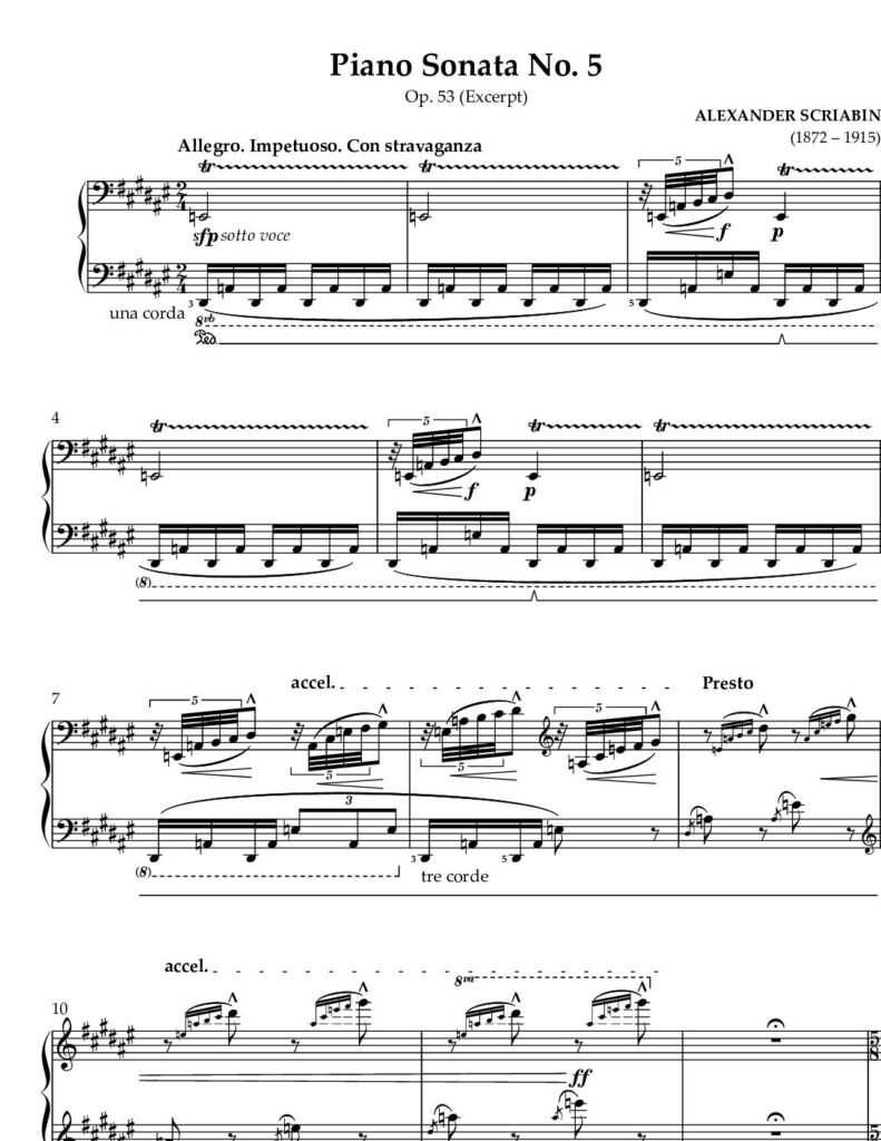 Sonata No.5 Piano Sheet Music (Free PDF) — sheet music preview